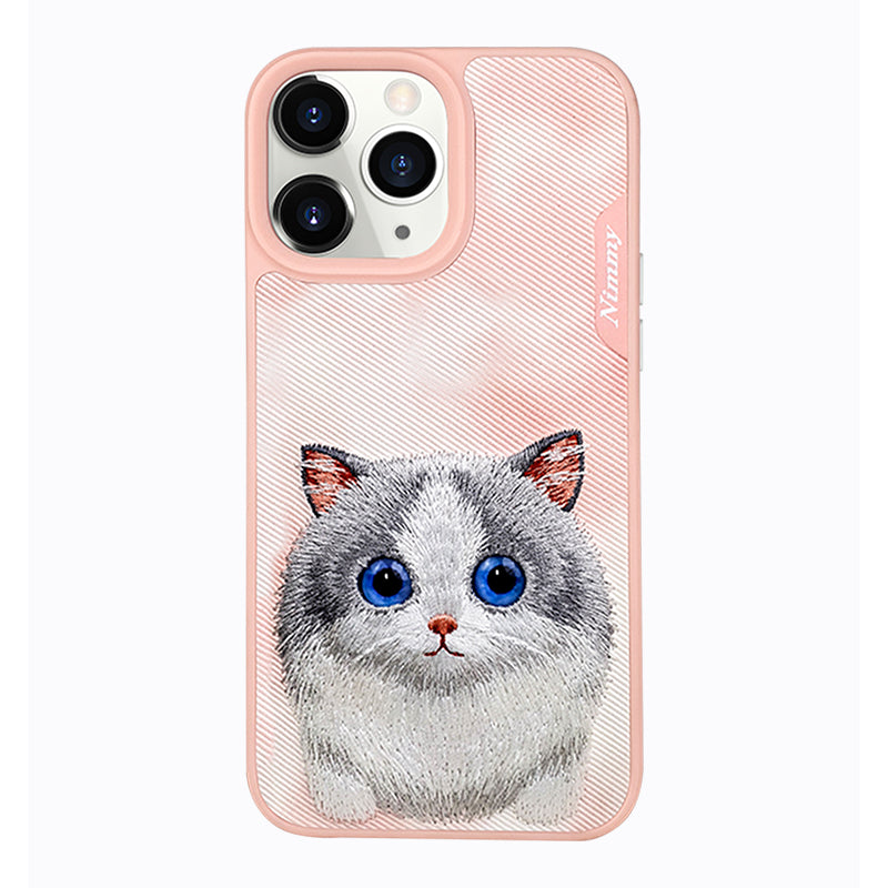 Chargez l&#39;image dans la visionneuse de la galerie, Nimmy Pet Animal Big Eye Series iPhone 13/14/15/Pro/Max Embroidery 3D Cute Cool Case - Polar Tech Australia
