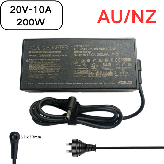 [20V-10A/200W][6.0x3.7] ASUS Rog Laptop Gaming Desktop PC AC Power Supply Adapter Charger