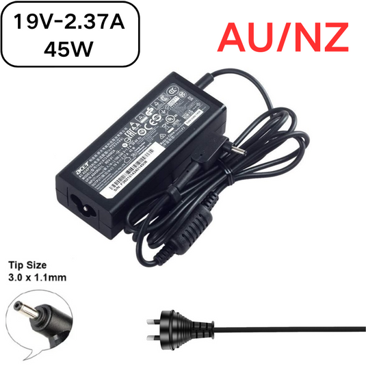 [19V-2.37A/45W][3.0x1.0 & 3.0x1.1] Acer Switch 3 SW312 & Spin 3 SP314-51 & Swift 5 ADP-45HE Laptop AC Power Supply Adapter Charger