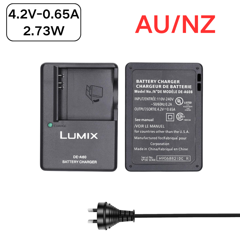 Load image into Gallery viewer, [DE-A60][4.2V-0.65A] Panasonic Lumix DMW-BCK7 DMW-BCK7E Series - Camera Charger Power Supply Adapter
