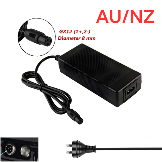 [48V-54.6V/3A][GX12 Plug] Universal For 48V 13S Li-Ion Lithium Battery Pack Electric Scooter EBike AC Power Adapter Charger