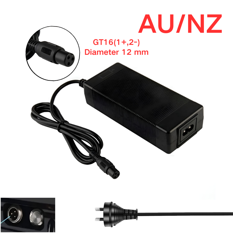Chargez l&#39;image dans la visionneuse de la galerie, [48V-54.6V/3A][GX16 Plug] Universal For 48V 13S Li-Ion Lithium Battery Pack Electric Scooter EBike AC Power Adapter Charger
