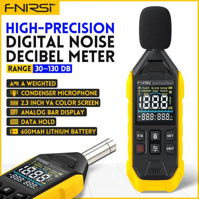 Chargez l&#39;image dans la visionneuse de la galerie, [FDM01] FNIRSI Digital Noise Meter Sound Level Meter Handheld DB Meter 30~130dB Audio Measuring Instrument 600mah lithium Battery - Polar Tech Australia
