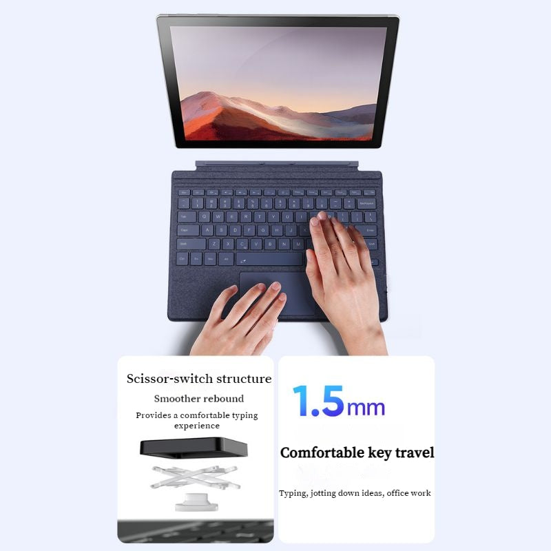 Chargez l&#39;image dans la visionneuse de la galerie, [With RGB Backlit] Microsoft Surface Pro 3/4/5/6/7/7 Plus - Compatible Ultra Thin Wireless Bluetooth Magnetic Touch Keyboard
