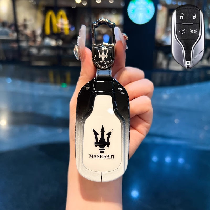 Chargez l&#39;image dans la visionneuse de la galerie, Maserati Zinc Alloy Full-Cover Stylish &amp; Elegant Design Car Key Fob Case for Cover Levante, MC20, Ghibli, Quattroporte 2014-2022
