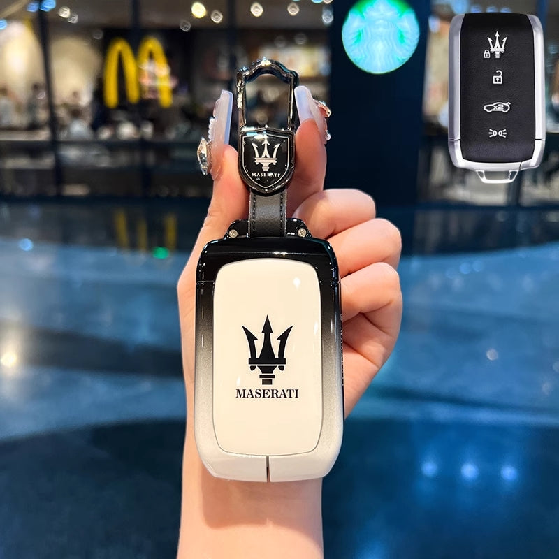 Chargez l&#39;image dans la visionneuse de la galerie, Maserati Zinc Alloy Full-Cover Stylish &amp; Elegant Design Car Key Fob Case Cover for New Grecale MC20 Ghibli Since 2023
