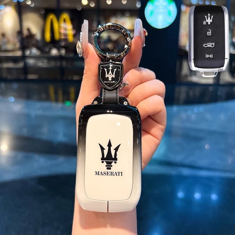 Chargez l&#39;image dans la visionneuse de la galerie, Maserati Zinc Alloy Full-Cover Stylish &amp; Elegant Design Car Key Fob Case Cover for New Grecale MC20 Ghibli Since 2023
