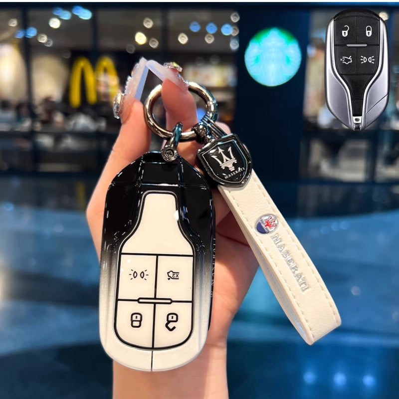 Chargez l&#39;image dans la visionneuse de la galerie, Maserati Zinc Alloy Full-Cover Stylish &amp; Elegant Design Car Key Fob Case for Cover Levante, MC20, Ghibli, Quattroporte 2014-2022
