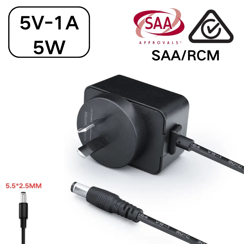 Load image into Gallery viewer, [SAA/RCM][5V][5.5x2.5 &amp; 5.5x2.1] Universal Computer/Monitor/LED Strip/Light Module/Speaker/CCTV/Router/Camera - Power Supply Adapter Wall Charger
