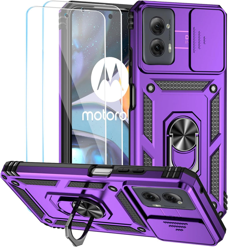Cargue la imagen en el visor de la galería, [Magnetic Ring Kickstand][Slide Camera Cover] Motorola Moto G Power 2024 - Shield Shockproof Rugged Heavy Duty Case - Polar Tech Australia
