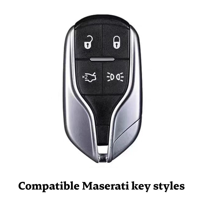 Cargue la imagen en el visor de la galería, Luxury Suede Car Key Fob Case Cover for Maserati Levante, MC20, Ghibli, Quattroporte 2014-2022 – Skin-Friendly, Durable &amp; Stain-Resistant
