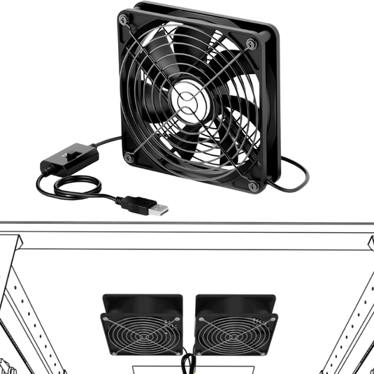 [14cm] USB Powered Cooling Fan 67.6CFM for Network Server CCTV PoE Switch Wall Mount Cabinet Rack - Polar Tech Australia