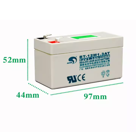 [BT-12M1.3AT] 12V/1.38Ah Battery Valve Regulated Sealed Lead-Acid UPS Battery Back up - Polar Tech Australia