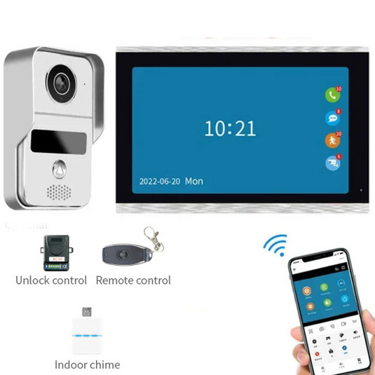 [TUYA Smart Home] 1080P FHD Wireless WIFI Outdoor Security Doorbell Door Control With 10 inch Indoor Monitor