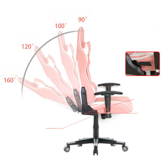 Pink Girl PU Leather Ergonomic Designed Gaming Chair Height Adjustment Swivel Computer office Chair