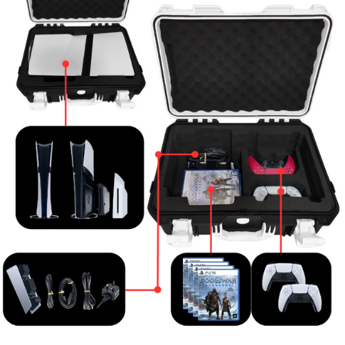 SONY PlayStation 5 Pro / PS5 Pro - Heavy Duty All-in-one Multifunction Durable Carry Box Travel Storage Suitcase