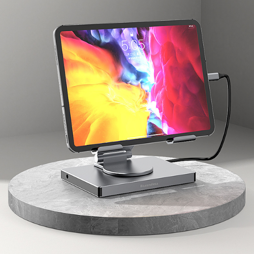 Chargez l&#39;image dans la visionneuse de la galerie, [10-in-1][360 Rotation] iPad Tablet POS Stand Dock Station With Type C USB 3.0 HDMI DP Ethernet PD –  iPad Tablet Port Expansion with Multiple Interfaces (COMBO Card Reader + HUB) - Polar Tech Australia
