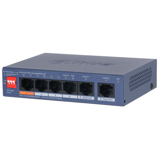 [DH-CS4006-4ET-60-V2] DAHUA 4 PoE 6 Ports PoE Switch CCTV System - Polar Tech Australia