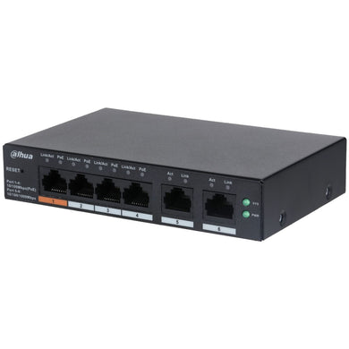 [DH-CS4006-4ET-60] Dahua 6 Port Layer 2 Cloud Managed Network Switch with 4 PoE Ports plus 2 Uplink Ports - Polar Tech Australia