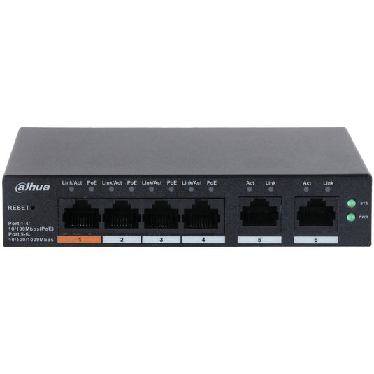 [DH-CS4006-4ET-60] Dahua 6 Port Layer 2 Cloud Managed Network Switch with 4 PoE Ports plus 2 Uplink Ports - Polar Tech Australia