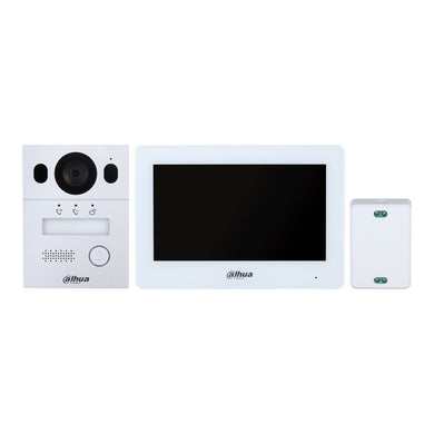 [DHI-KTX01(S)] Dahua Hybrid WiFi 2-Wire Video 1 Button Silver Residential Intercom Kit with Surface Mount Door Station 7 inch Touchscreen Monitor and 2-Wire Controller - Polar Tech Australia