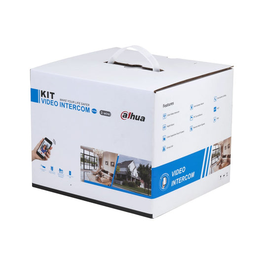 [DHI-KTX01(S)] Dahua Hybrid WiFi 2-Wire Video 1 Button Silver Residential Intercom Kit with Surface Mount Door Station 7 inch Touchscreen Monitor and 2-Wire Controller - Polar Tech Australia