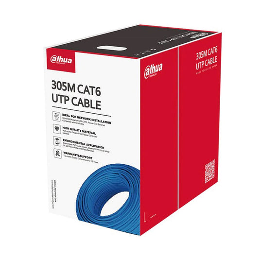 [DHPFM920I6UNCBL] Dahua Cat6 Blue Cable in 305m 1000ft UTP Ethernet LAN Network Wire CCTV Internet Cable - Polar Tech Australia