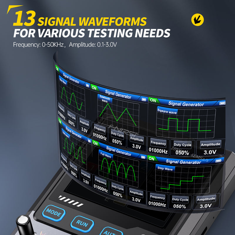 Cargue la imagen en el visor de la galería, [DSO-TC4] FNIRSI 3-IN-1 10MHz 48MSa/s Digital Oscilloscope Transistor Tester Signal Generator
