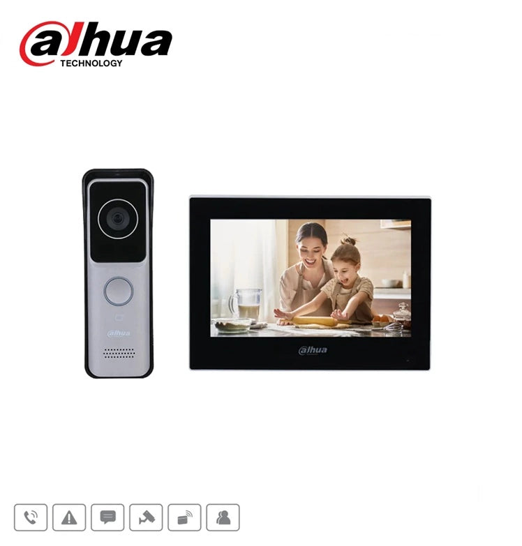 Load image into Gallery viewer, [KTW02] Dahua WIFI Wireless IP Intercom Doorbell &amp; Gate Control Security System Indoor Monitor KIT
