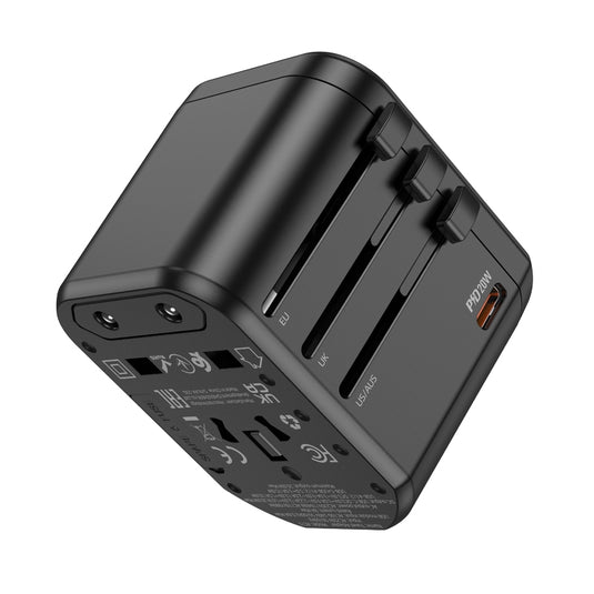 [AC15] HOCO Universal 3 Ports PD 20W + 2 x QC 3.0 Fast USB Charging Converter Wall Charger International Travelling Adapter - Polar Tech Australia