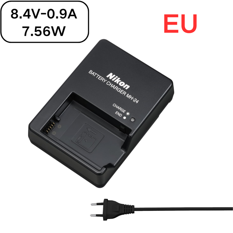 Cargue la imagen en el visor de la galería, [MH-24][8.4V-0.9A] Nikon D3400 D3100 D3200 D5100 D5200 P7100 D5300 D5600 D5600 D3300 D5200 D3500 Series - Camera Charger Power Supply Adapter
