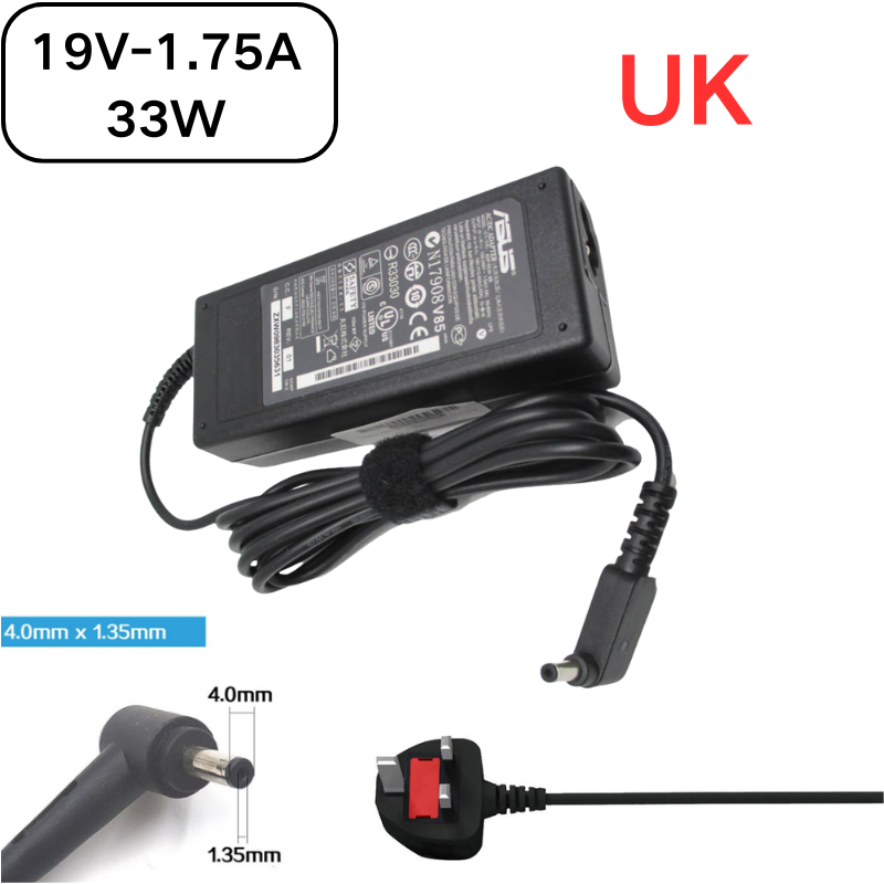 Load image into Gallery viewer, [19V-1.75A/33W][4.0x1.35] ASUS VivoBook Laptop AC Power Supply Adapter Charger
