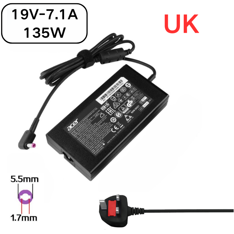 Load image into Gallery viewer, [19V-7.1A/135W][5.5x1.7] Acer Nitro 5 AN515-51 N19C5 &amp; Aspire VN7-591 AC Power Supply Adapter Charger - Polar Tech Australia
