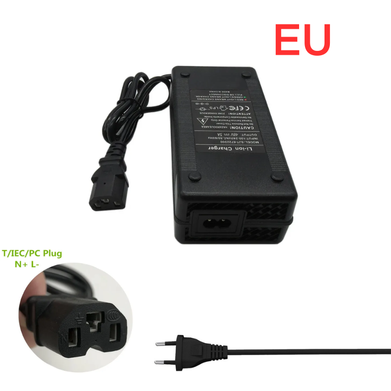 Cargue la imagen en el visor de la galería, [48V-54.6V/3A][IEC T-type Plug] Universal For 48V 13S Li-Ion Lithium Battery Pack Electric Scooter EBike AC Power Adapter Charger - Polar Tech Australia
