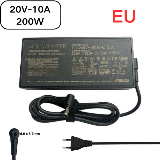 [20V-10A/200W][6.0x3.7] ASUS Rog Laptop Gaming Desktop PC AC Power Supply Adapter Charger
