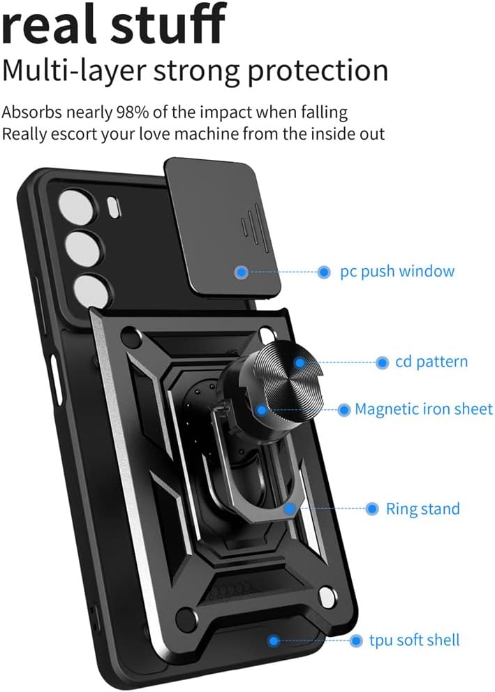 Cargue la imagen en el visor de la galería, [Built-in 360-degree rotatable ring bracket][Camera Cover] Motorola Moto Edge 50 Fusion - Shield Shockproof Rugged Heavy Duty Case - Polar Tech Australia
