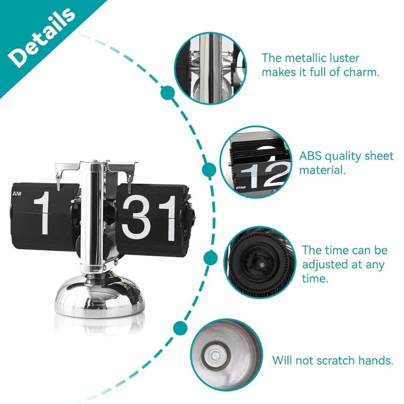 Cargue la imagen en el visor de la galería, Flip Desk Shelf Clock - Classic Mechanical-Digital Display Battery Powered
