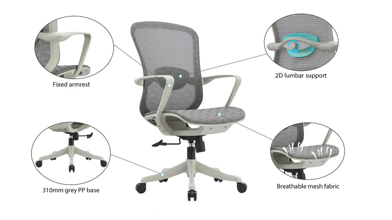 Cargue la imagen en el visor de la galería, [B2308] Deluxe Ergonomic Adjustable Breathable Mesh Comfortable Office Chair - Polar Tech Australia
