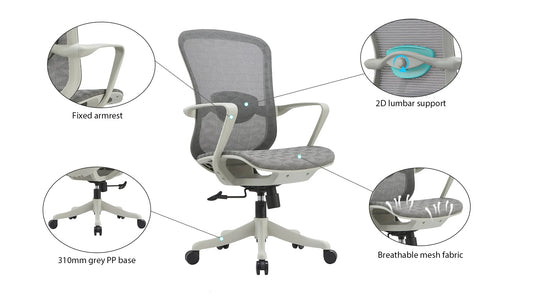 [B2308] Deluxe Ergonomic Adjustable Breathable Mesh Comfortable Office Chair - Polar Tech Australia
