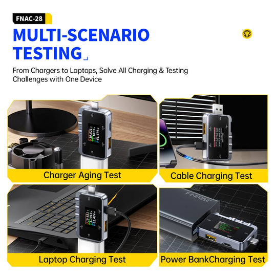 [FNAC-28] FNIRSI 2 IN 1 Type-C USB Tester Digital Voltmeter Ammeter Amperimetor Voltage Current Meter Power Bank Charger Measure - Polar Tech Australia