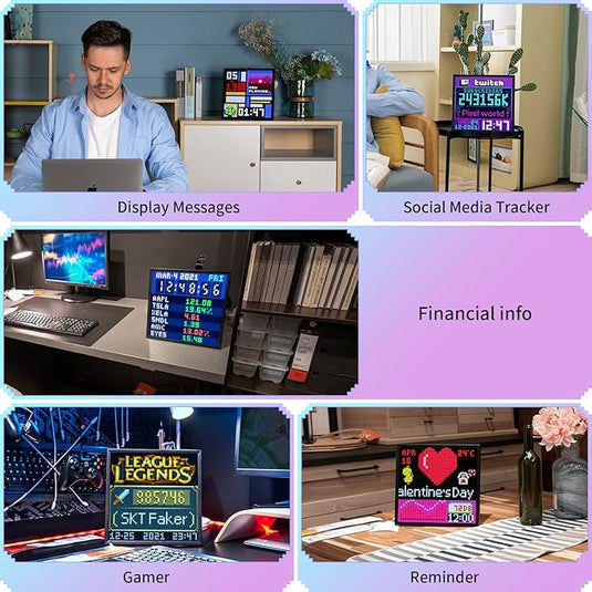 Divoom Pixoo-64 WiFi Pixel Art Display With A 64x64 LED Panel, Unique Lighting Decoration w/App ControlPerfect Gift