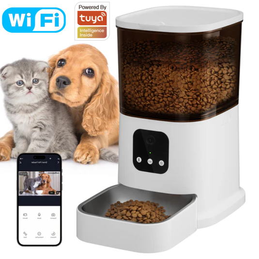 [TUYA Smart Home][With HD Camera] 6L Large Pet Cat Dog Smart Automatic Auto Feeder Food Dispenser APP Control - Polar Tech Australia