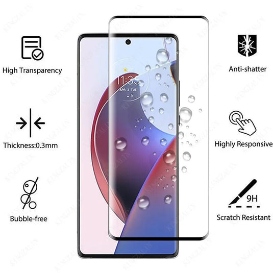 [Side Glue] Motorola Moto Edge 40 Pro & X40 - Full Covered 9H Tempered Glass Screen Protector - Polar Tech Australia