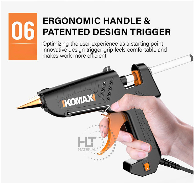 Load image into Gallery viewer, Komax 5 Adjustable Temperature 60W-180W Portable Large DIY Glue Gun + 30 x 11mm Glue Stickers
