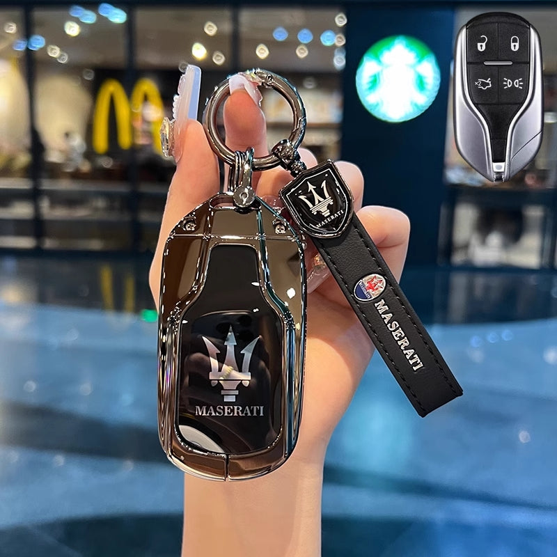 Chargez l&#39;image dans la visionneuse de la galerie, Maserati Zinc Alloy Full-Cover Stylish &amp; Elegant Design Car Key Fob Case for Cover Levante, MC20, Ghibli, Quattroporte 2014-2022
