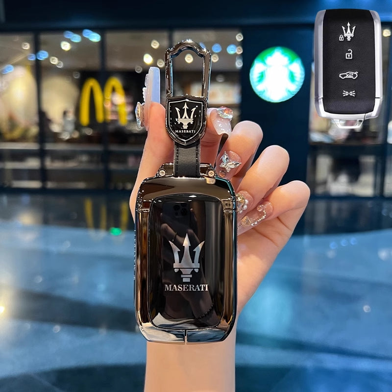 Chargez l&#39;image dans la visionneuse de la galerie, Maserati Zinc Alloy Full-Cover Stylish &amp; Elegant Design Car Key Fob Case Cover for New Grecale MC20 Ghibli Since 2023
