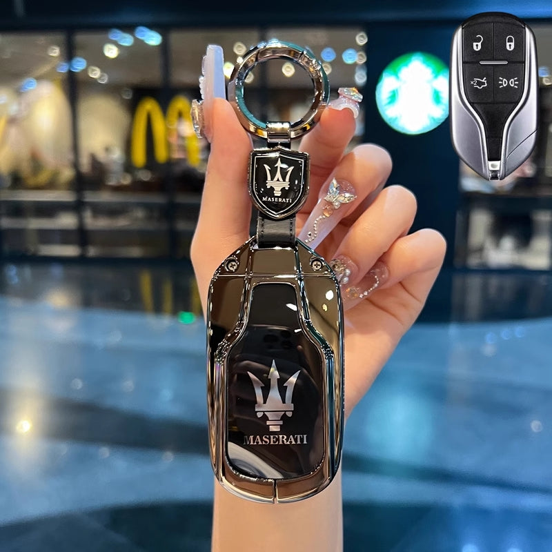 Chargez l&#39;image dans la visionneuse de la galerie, Maserati Zinc Alloy Full-Cover Stylish &amp; Elegant Design Car Key Fob Case for Cover Levante, MC20, Ghibli, Quattroporte 2014-2022
