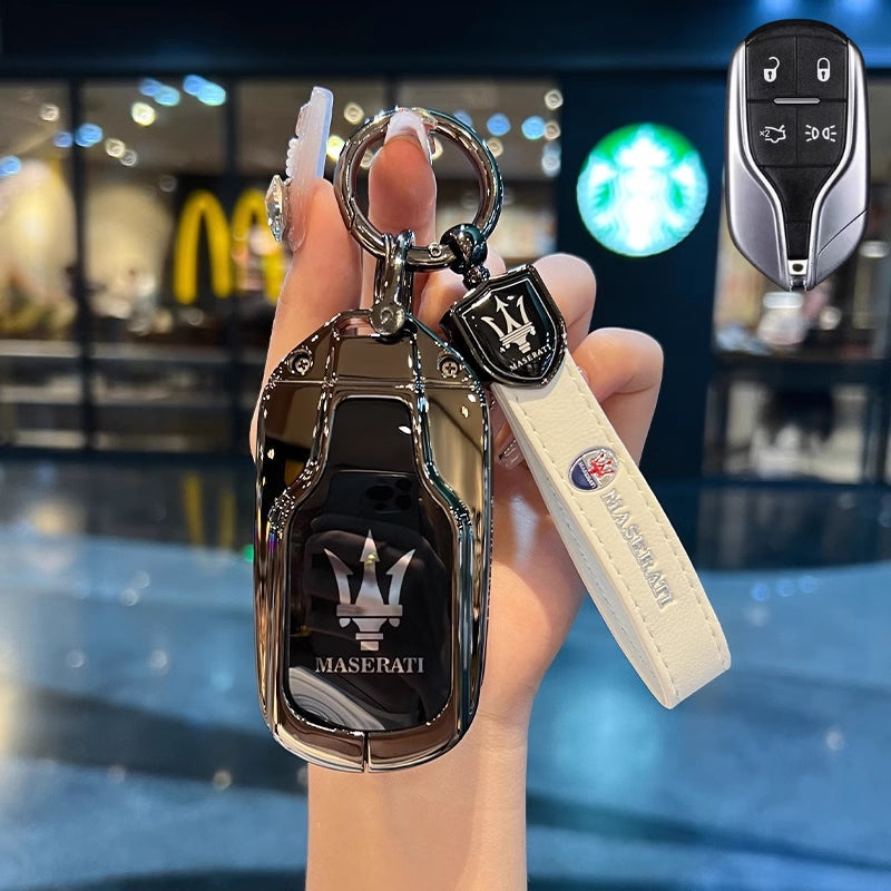 Chargez l&#39;image dans la visionneuse de la galerie, Maserati Zinc Alloy Full-Cover Stylish &amp; Elegant Design Car Key Fob Case for Cover Levante, MC20, Ghibli, Quattroporte 2014-2022
