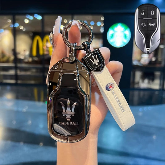 Maserati Zinc Alloy Full-Cover Stylish & Elegant Design Car Key Fob Case for Cover Levante, MC20, Ghibli, Quattroporte 2014-2022