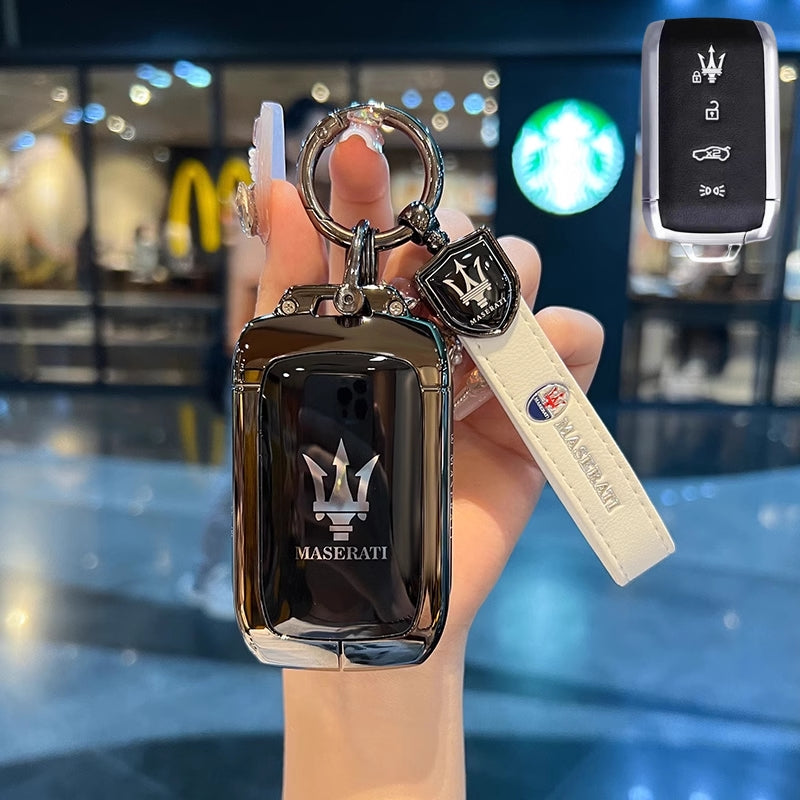 Chargez l&#39;image dans la visionneuse de la galerie, Maserati Zinc Alloy Full-Cover Stylish &amp; Elegant Design Car Key Fob Case Cover for New Grecale MC20 Ghibli Since 2023
